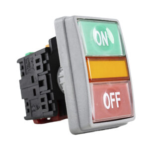 Botão Duplo Iluminado 22mm - 220VCA - Verde/Vermelho - 1NA+1NF