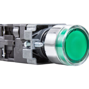 Botão Pulsador Iluminado Metálico 22mm - 220VCA - Verde - 1NA+1NF