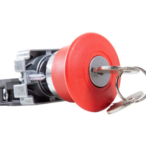Botão de Emergência com Chave 22mm - Vermelho - 1NF