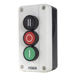 Caixa Plástica com 3 Botões Pulsadores